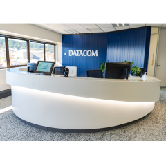 Led Round Office Waiting Rooms Corian Reception Desk for Animal Hospital