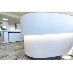 Led Round Office Waiting Rooms Corian Reception Desk for Animal Hospital