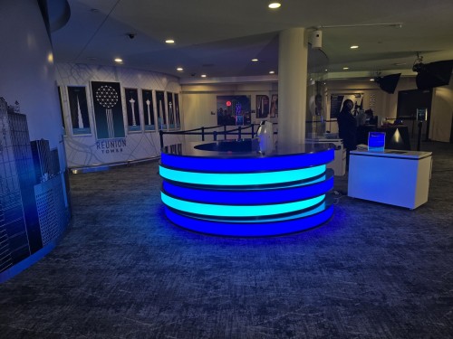 Dallas Cinema Furniture Projects Black Corian Solid Surface Receptionist Desks