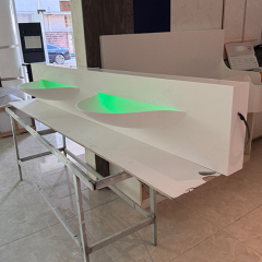 Double Bowel Vanity Countertops Led White Corian Stone Bathroom Sinks