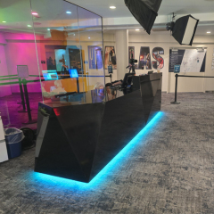 Black High End Marble Solid Surface Reception Desk with LED Light
