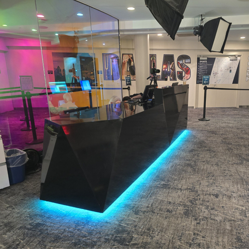 Black High End Marble Solid Surface Reception Desk with LED Light