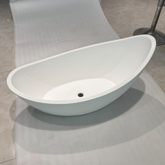 Oval Shaped Free Standing White Corian Countertops Home Bathroom Sinks