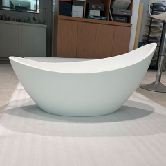 Oval Shaped Free Standing White Corian Countertops Home Bathroom Sinks