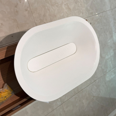 Hot Sale Artistic Design Corian Solid Surface Curved Bathroom Sink