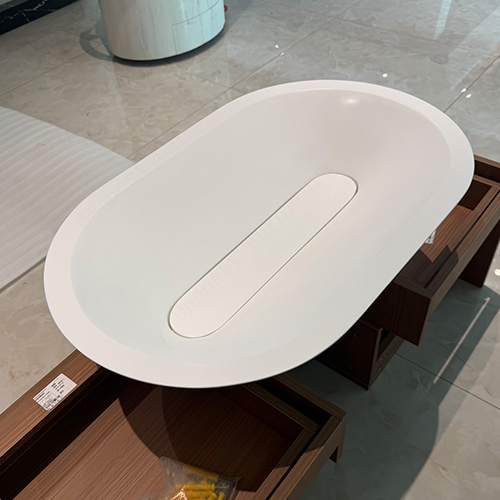 Hot Sale Artistic Design Corian Solid Surface Curved Bathroom Sink