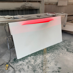 Italian Led Lighting Hand Washing Basins High Grade Corian Bathroom Sink