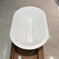 Hot Sale Artistic Design Corian Solid Surface Curved Bathroom Sink