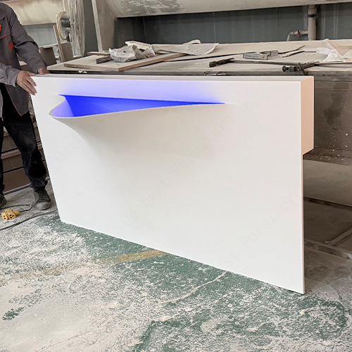 Italian Led Lighting Hand Washing Basins High Grade Corian Bathroom Sink
