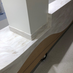 U Shaped Healthcare Center Lobby Area Reception Desk Modern Corian Counters