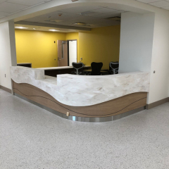 U Shaped Healthcare Center Lobby Area Reception Desk Modern Corian Counters