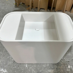 Movable Corian Stone Bathroom Sink White Medical Clinic Wash Basin