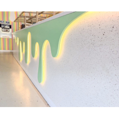 Factory ODM Corian Quartz Stone Led Gelato Ice Cream Bar Counter