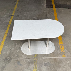 Customized Japanese Style Calacatta Solid Surface Color Dining Table for 4 Person