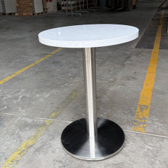 Small Round Artificial Marble Stone Dining Table Modern Restaurants Tables