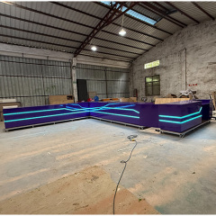 Custom Purple Color Large Size Led Lightes Kids' Playground Reception Desk