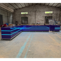 Custom Purple Color Large Size Led Lightes Kids' Playground Reception Desk