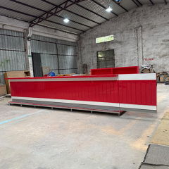 Hot Red Solid Surface Snooker Club Bar Counter and Bar Shelves