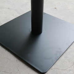 Glacier White Corian Solid Surface Fast Food Dining Table Black Cast Iron Base
