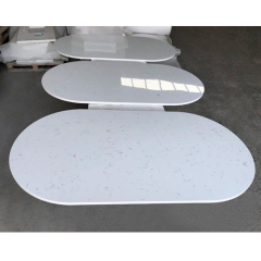 Commercial Use Corian Restaurant Cafe Table Round Italian Metal Base Dining Table