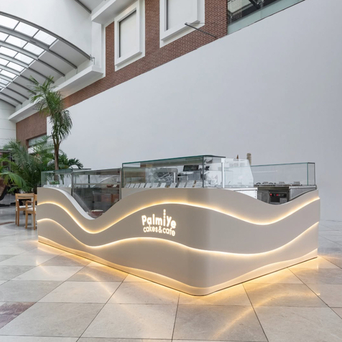 Customization Classic Vintage Furniture Led Corian Bar Counter for Shopping Center