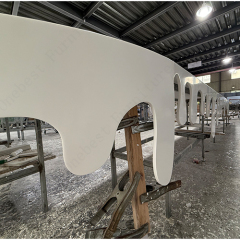 Glacier White Corian Solid Surface Ice Cream Drippings Down Design Bar Countertops