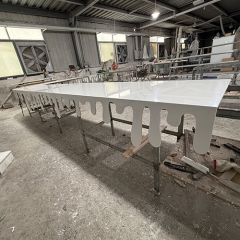 Glacier White Corian Solid Surface Ice Cream Drippings Down Design Bar Countertops