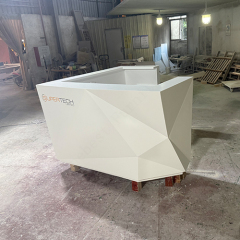 L Shaped Diamond Design Staron Stone Salon Clinic Reception Desks