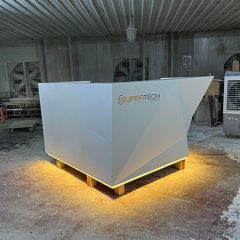 L Shaped Diamond Design Staron Stone Salon Clinic Reception Desks