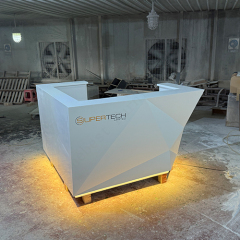 L Shaped Diamond Design Staron Stone Salon Clinic Reception Desks