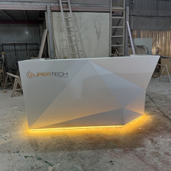 Multi-Scene Charging Waiting Desk Reception Counter Led Corian Office Furniture