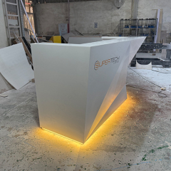 Multi-Scene Charging Waiting Desk Reception Counter Led Corian Office Furniture