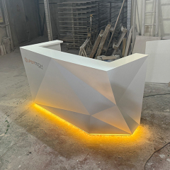 Multi-Scene Charging Waiting Desk Reception Counter Led Corian Office Furniture