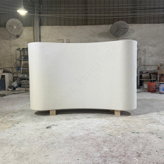 China Office Furniture Markets Hand Made Solid Surface Rounded Reception Table