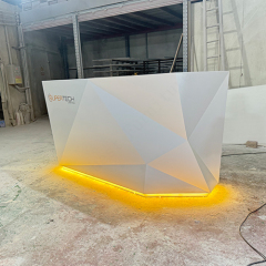 Multi-Scene Charging Waiting Desk Reception Counter Led Corian Office Furniture