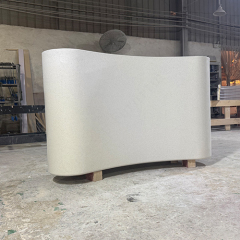 China Office Furniture Markets Hand Made Solid Surface Rounded Reception Table
