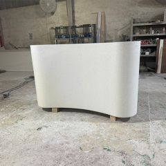 China Office Furniture Markets Hand Made Solid Surface Rounded Reception Table