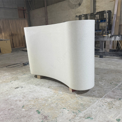 China Office Furniture Markets Hand Made Solid Surface Rounded Reception Table