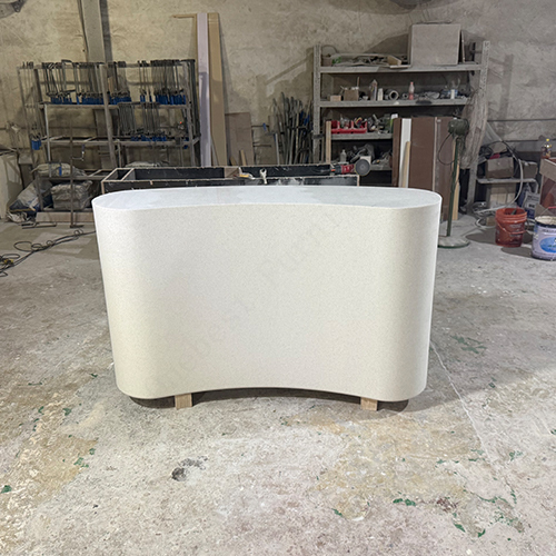 China Office Furniture Markets Hand Made Solid Surface Rounded Reception Table