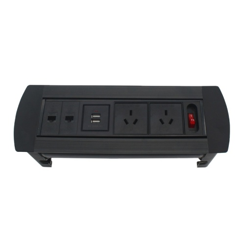 Australian Desktop Electric Flip socket manual flip power data socket with USB charging, network datat CAT6 for conference table