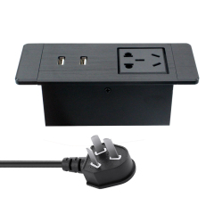 Black USBC socket Desktop USB Socket Desk Universal Panel Socket Decorative Electrical Wall Socket