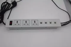 Office furniture flip up tabletop power outlets for meeting room table power strip