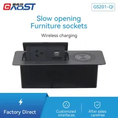 Table Power Box for Office Furniture phone iphone AC outlet Usb QI 15 W Wireless charging