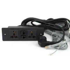 Universal Furniture Desk Power Strip Outlets Office Desk Universal Extension electric socket With Network Interface Power Double Socket