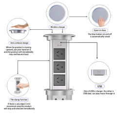 kitchen pop up socket smart electrical power socket pop up power with wireless charger