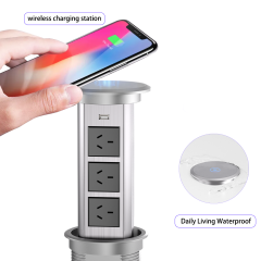 kitchen pop up socket smart electrical power socket pop up power with wireless charger