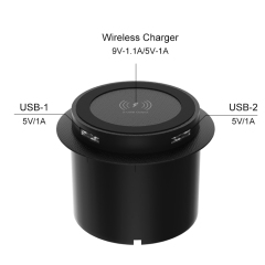 Pop Up Socket Usb Charger, Tabletop Qi Wireless Charger Hidden Sofa Wireless Charger with USB Port