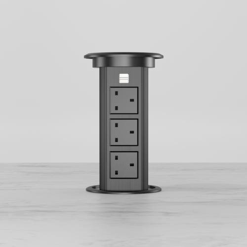 UK Smart lifting socket with led panel with wireless charging with USB Charger with loudspeaker