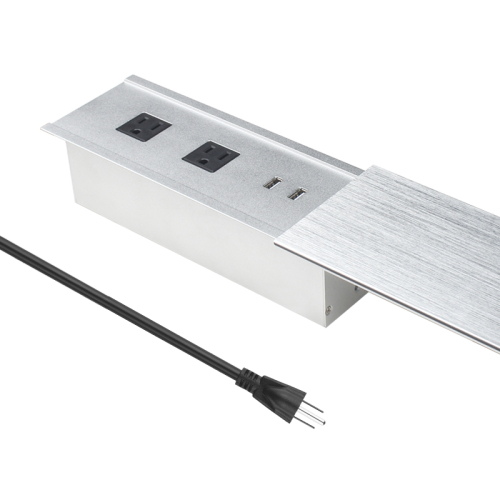 Tabletop Power Outlet Socket with sliding cover with wireless charger US UK AU EU FR outlet available