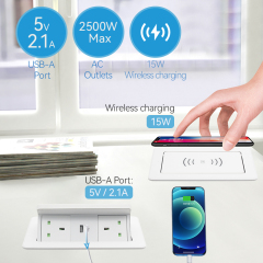 Hot sell UK power socket wire cable storage box wireless charger with uk plug